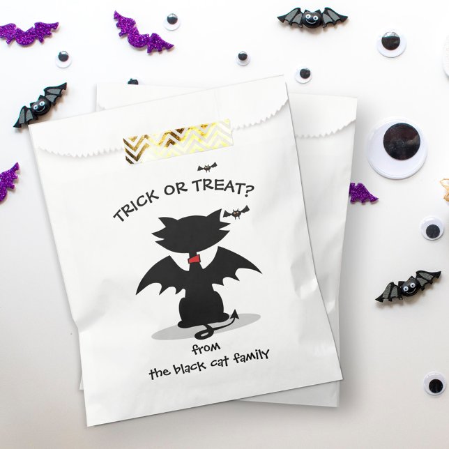 Sachets En Papier Fête d'Halloween de chat noir (Créateur téléchargé)