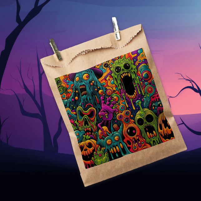 Sachets En Papier Fête d'Halloween | Zombie et monstres (Créateur téléchargé)