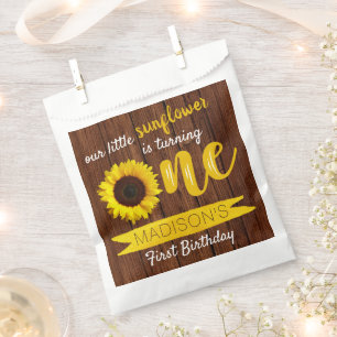 Sachets En Papier Fête du 1er anniversaire de Little Sunflower