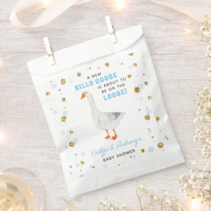 Sachets En Papier Fête Prénatale Garçons Aquarelle Bleue Silly Goose