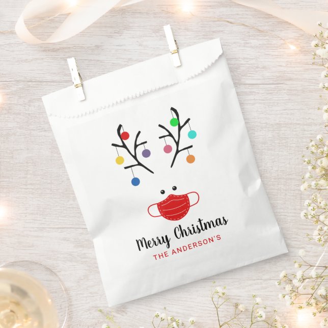 Sachets En Papier Fêtes modernes Whimssar Reinder masqué Noël (Coupé)
