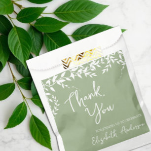 Sachets En Papier Feuilles Botaniques Vert Sauge Enterrement de Vie