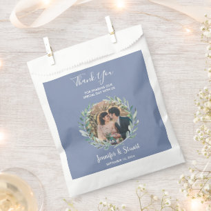 Sachets En Papier Feuilles rustiques aquarelle merci mariage photo