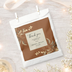 Sachets En Papier Feuilles sauvages Terra Cotta Floral Mariage