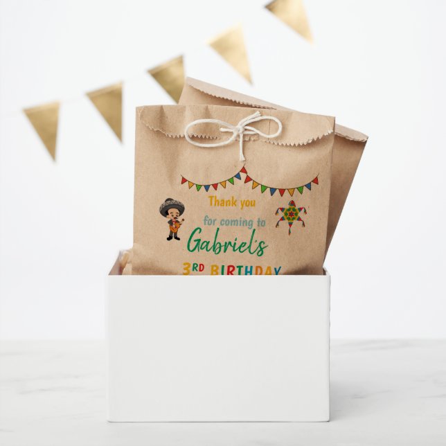 Sachets En Papier Fiesta anniversaire merci fête de faveur sac (Fête)