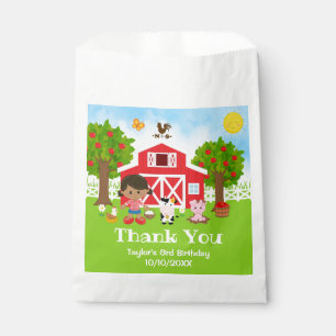 Sachets En Papier Fille Afro-Américaine Anniversaire Rouge Ferme Mer