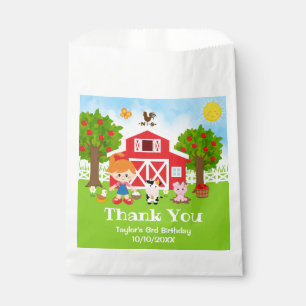 Sachets En Papier Fille aux cheveux rouges anniversaire rouge merci
