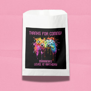 Sachets En Papier Fille Gamer Pink Video Game Party Faveurs