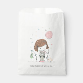 Sachets En Papier Fille mignonne avec ballons Anniversaire Favoriser