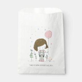 Sachets En Papier Fille mignonne avec ballons Anniversaire Favoriser