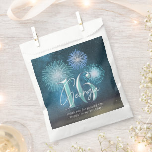 Sachets En Papier Fireworks Sweet 16 ID Turquoise984