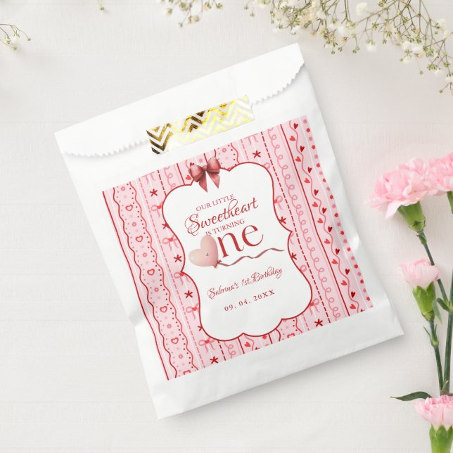 Sachets En Papier First Birthday valentine baby birthday party (Scellé)
