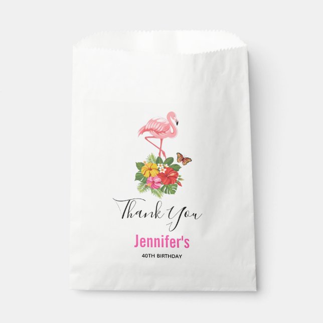Sachets En Papier Flamant rose rose & Hibiscus Tropical Fancy (Devant)
