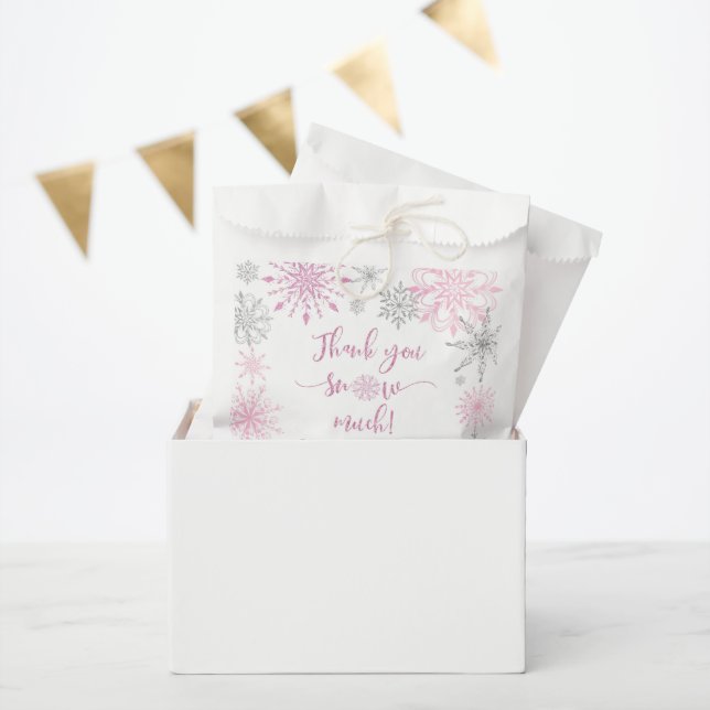 Sachets En Papier Flambeaux d'argent rose Merci neige beaucoup (Fête)