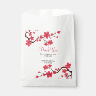 Sachets En Papier Fleur de cerisier rouge floral Sakura Merci