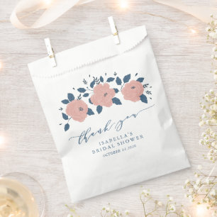 Sachets En Papier Fleur de Jardin Bleu élégant Merci personnalisé