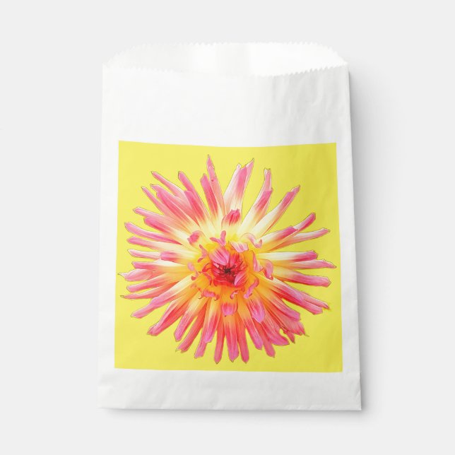 Sachets En Papier Fleur rose et jaune (Devant)