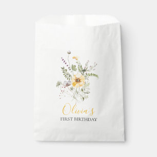Sachets En Papier Fleur sauvage aquarelle florale premier anniversai