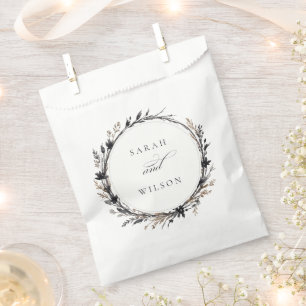 Sachets En Papier Fleur sauvage Boho Black Brown Automne Mariage