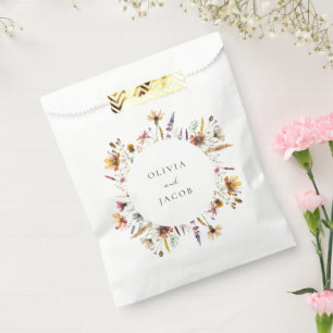 Sachets En Papier Fleur sauvage Boho minimaliste Mariage Floral