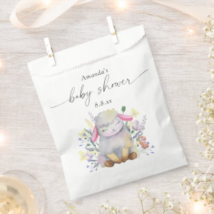Sachets En Papier Fleur sauvage et agneau - Baby shower