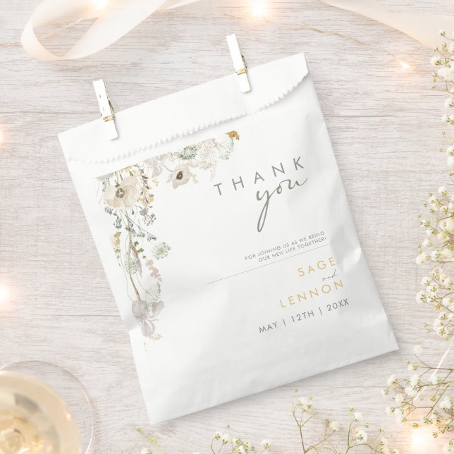 Sachets En Papier Fleur sauvage lunatique | Sac Faveur pré (Coupé)