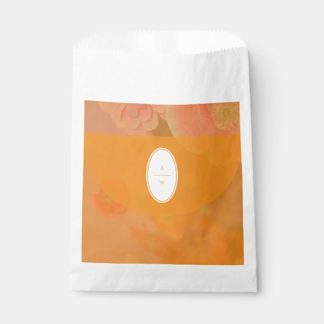 Sachets En Papier Fleur sauvage vintage Pink Poppy Mariage Monogramm (Devant)