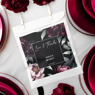 Sachets En Papier Fleurs bordeaux foncées moody