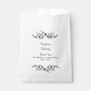 Sachets En Papier Fleurs d'aquarelle Mariage personnel Faveur