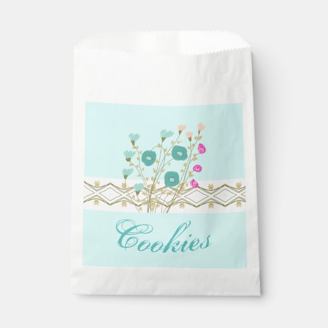 Sachets En Papier Fleurs de bleus et roses (Devant)