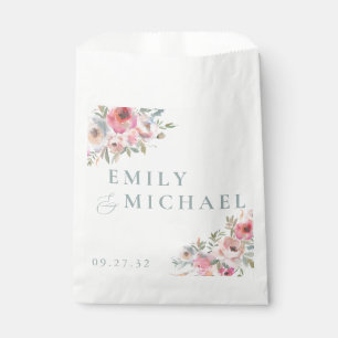 Sachets En Papier Fleurs de cottage romantique blush bleu sauge
