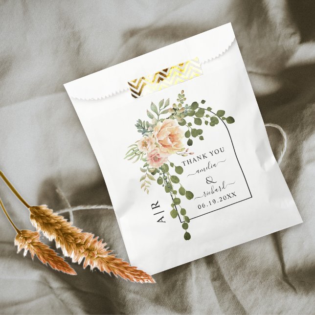 Sachets En Papier Fleurs de pêche, arche et mariage de printemps mon (Créateur téléchargé)