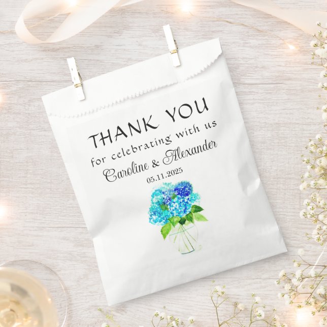 Sachets En Papier Fleurs d'Hydrangea Mariage Floral bleu (Coupé)