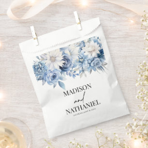 Sachets En Papier Fleurs florales bleu Dusty Mariage botanique