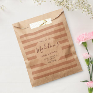 Sachets En Papier Fleurs roses poussiéreuses minimalistes pour Baby