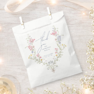 Sachets En Papier Fleurs sauvages boho bleues luxuriantes Mariage él