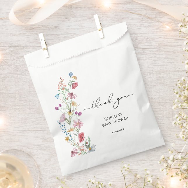 Sachets En Papier Fleurs sauvages dans le Baby shower Bloom (Coupé)