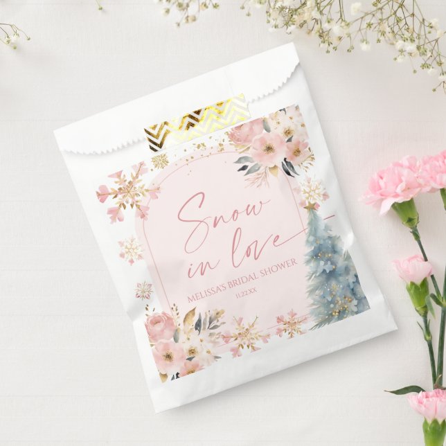 Sachets En Papier Flocons de neige roses pour la Saint-Valentin Mari (Scellé)