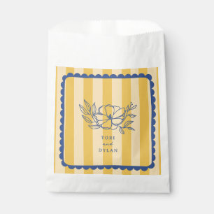 Sachets En Papier Floral Jaune Bleu Botanique Mariage
