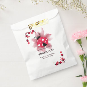 Sachets En Papier Floral rose mignon Notre petit Baby shower de bug