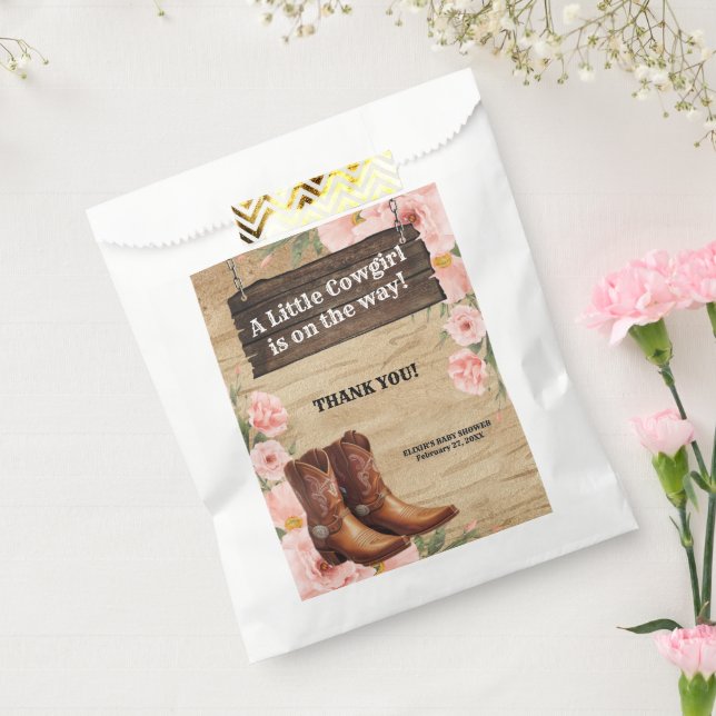 Sachets En Papier Floral Rustic Boots Baby shower (Scellé)