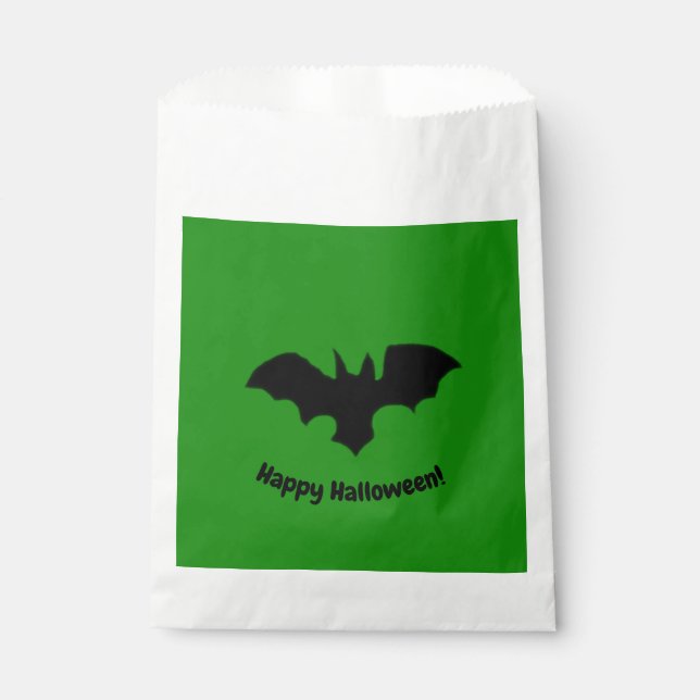 Sachets En Papier Flying Bat on green favor bag (Devant)