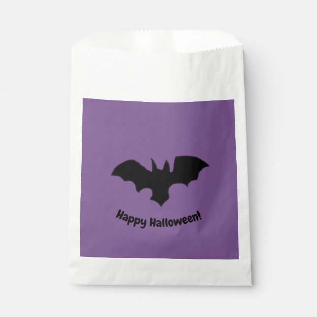 Sachets En Papier Flying Bat on purple favor bag (Devant)