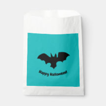 Flying Bat on teal favor bag