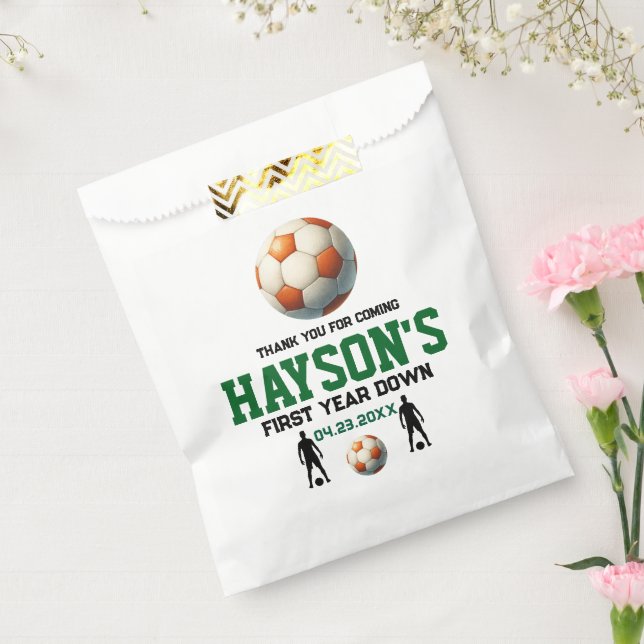 Sachets En Papier Football première année bas 1er anniversaire fête (Scellé)