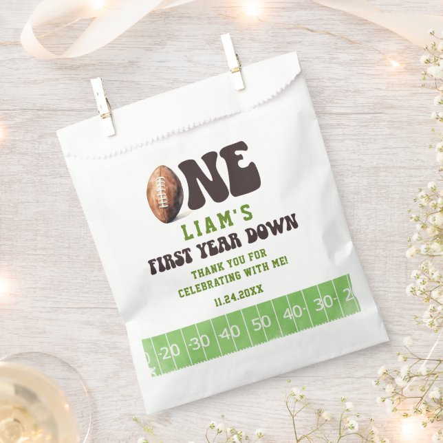 Sachets En Papier Football première année en bas Merci (Coupé)