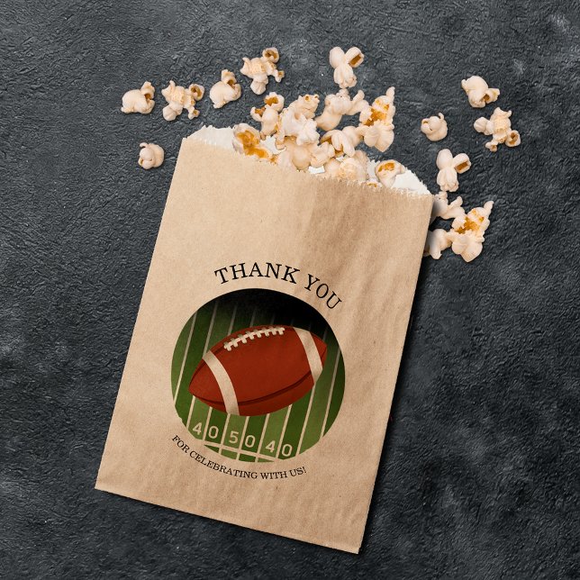 Sachets En Papier Football Yard Lines Super Sports Ventilateur (Football yard lines super sports fan paper favor bags)