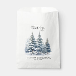 Sachets En Papier Forêt de pins en hiver Neige en amour Merci