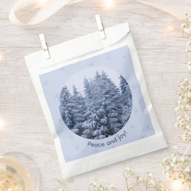 Sachets En Papier Forêt hivernale magique - fête de noël (Coupé)