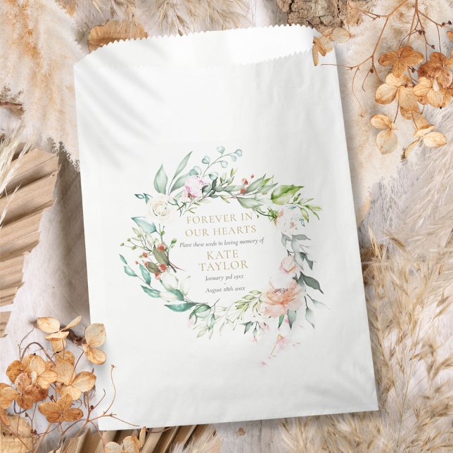 Sachets En Papier Forfait de semences Floral Funeral Memorial (Floral Funeral Memorial Seed Packet Favor Bag)